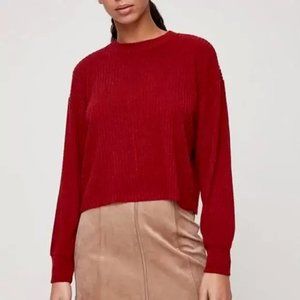 Aritzia Wilfred Free Ribbed Rudko Long Sleeve Crewneck Sweater